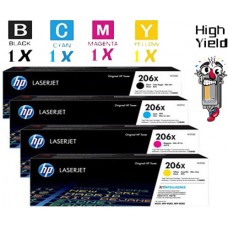 4 PACK Hewlett Packard HP206X High Yield combo Laser Toner Cartridges Premium Compatible
