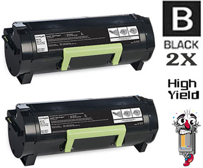 2 Pack Lexmark 52D1H00 High Yield Toner Cartridges