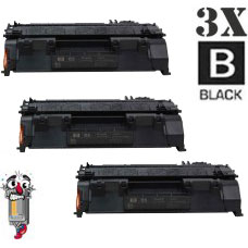 3 Pack Hewlett Packard CE505A HP05A Laser Toner Cartridges