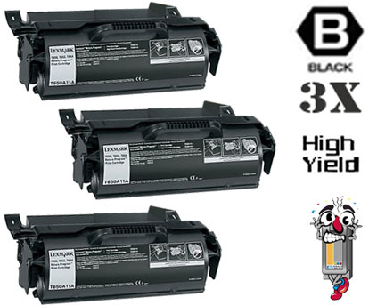 2 Pack Lexmark T650 T650A11A High Yield Black Laser Toner Cartridge