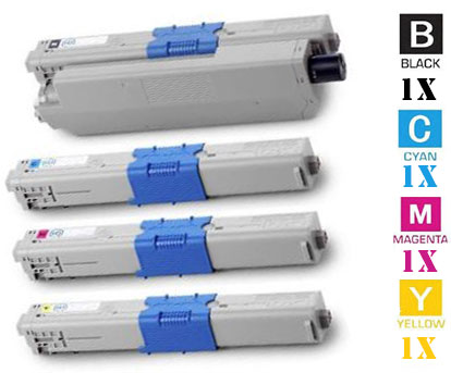 4 Pack OKI 465087 Series Laser Toner Cartridge