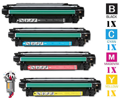 4 Pack Hewlett Packard CE250X CE251A Laser Toner Cartridges