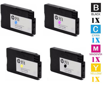 4 Pack Hewlett Packard HP711 Laser Toner Cartridges