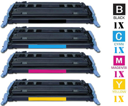 4 Pack Hewlett Packard HP124A Laser Toner Cartridges