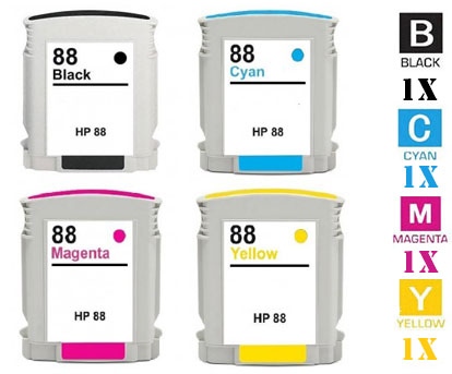 4 Pack Hewlett Packard HP88XL High Yield Ink Cartridges