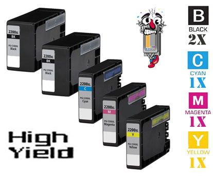 5 Pack Canon PGI-2200XL Ink Cartridges