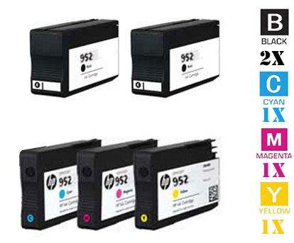 5 Pack Hewlett Packard HP952 Standard Ink Cartridges