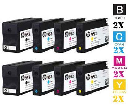 8 Pack Hewlett Packard HP952 Standard Ink Cartridges